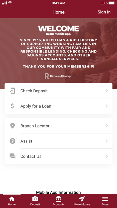Richmond Heritage FCU Screenshot