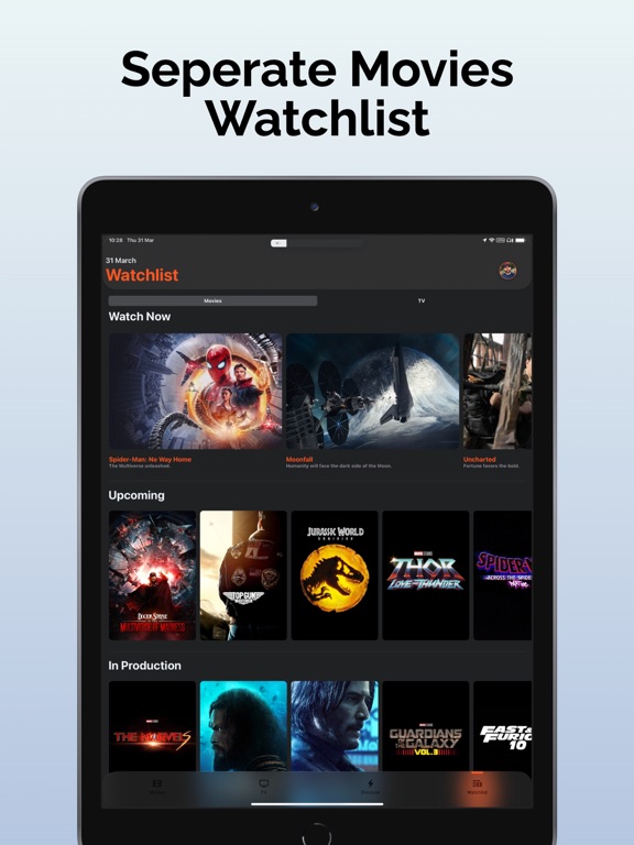 Watchlist+ Track TV & Movies iPad screenshot
