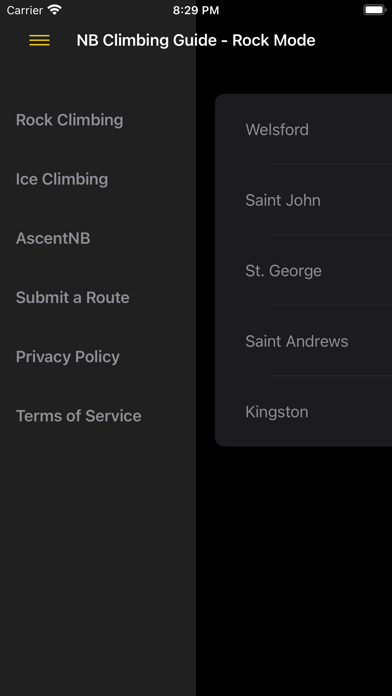 New Brunswick Climbing Guide Screenshot