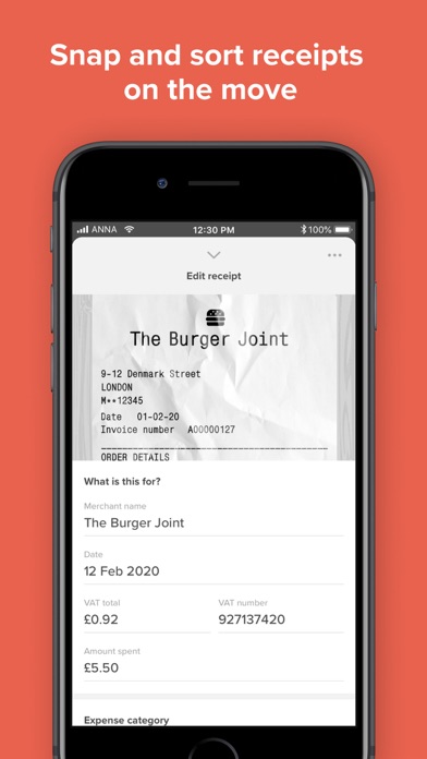 ANNA invoicing, receipts, tax Screenshot