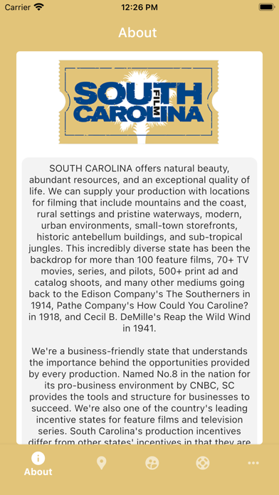South Carolina Film Office Screenshot