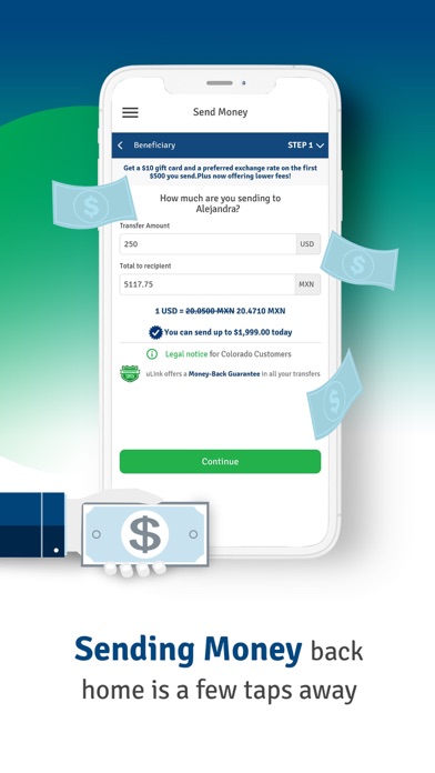 uLink Money Transfer Screenshot