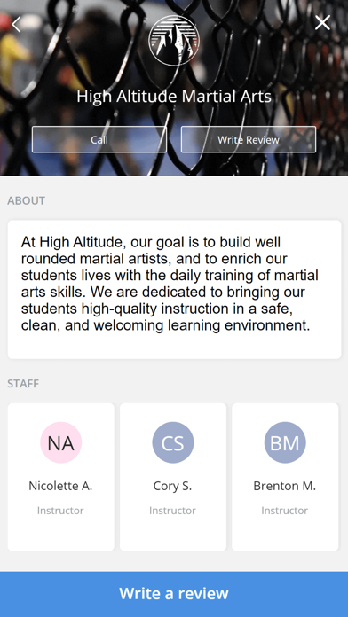 High Altitude Martial Arts Screenshot