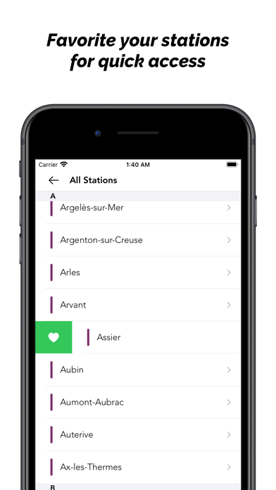 SNCF Intercity Destinations Screenshot