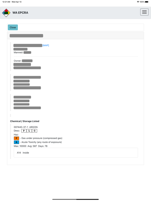 Washington State EPCRA Viewer screenshot 3