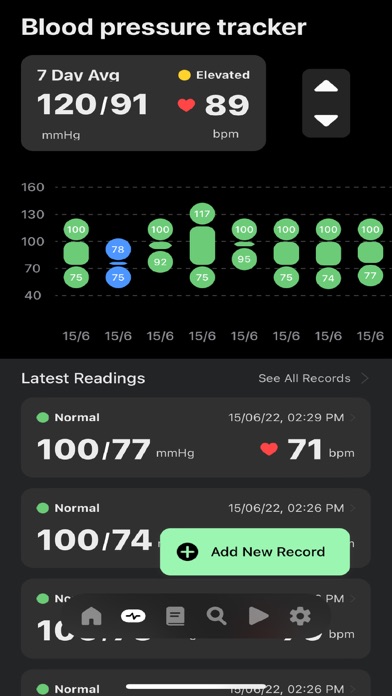 Blood Pressure Tracker Monitor Screenshot