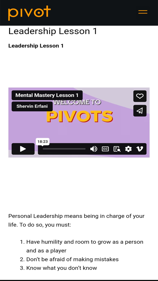 #3. Pivot Personal Development (iOS) Podle: Shervin Erfani
