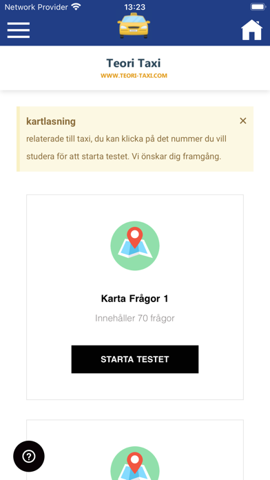 Teori Taxi Frågor Screenshot