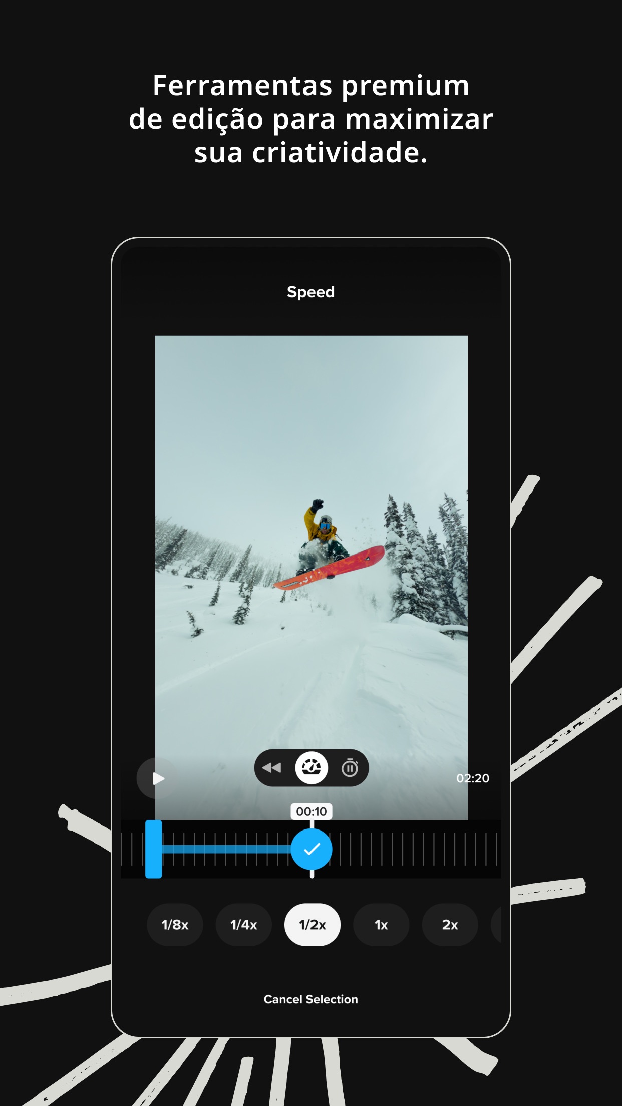 Screenshot do app GoPro Quik
