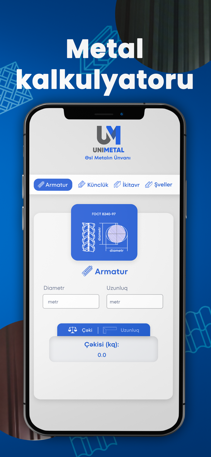 Unimetal Dam kalkulyatoru