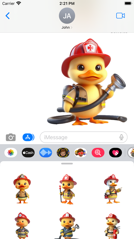 #5. Fireman Duckling Stickers (iOS) By: Paul Scott