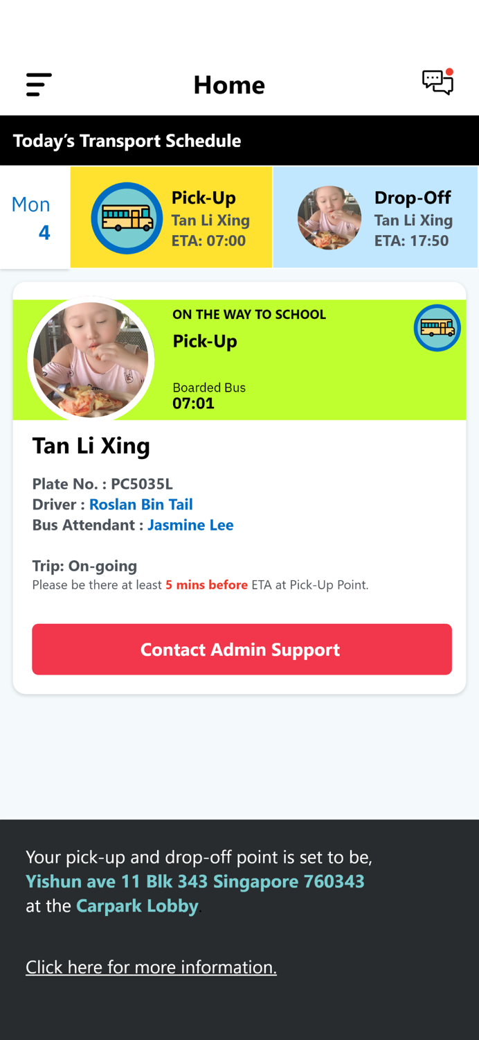 Season Bus Parent App