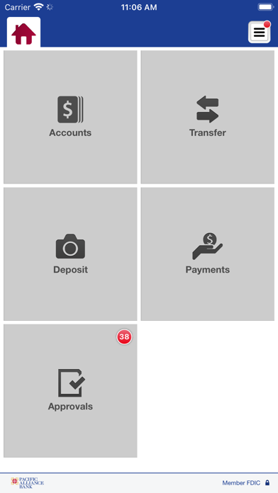 Pacific Alliance Bank Business Screenshot