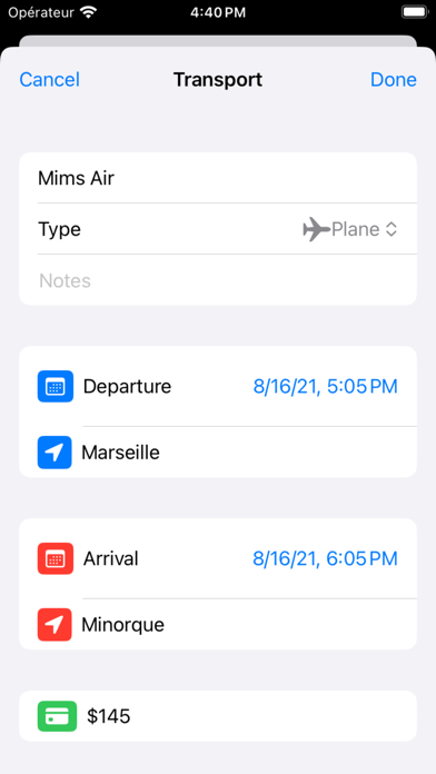 Mims All in one travel planner Screenshot