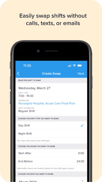 NurseGrid Nurse Shift Calendar Screenshot