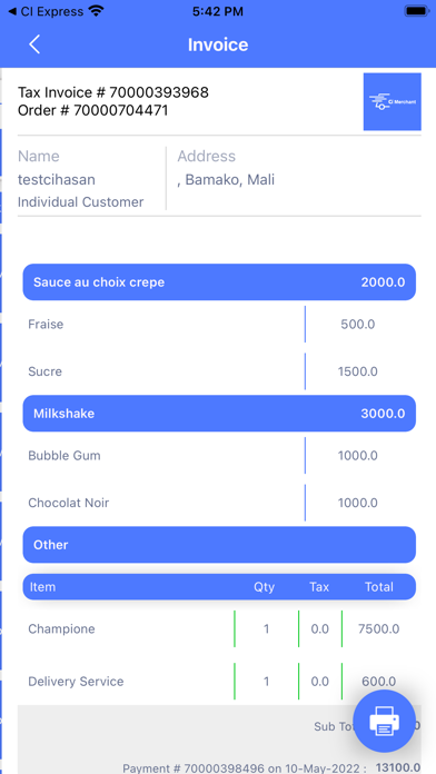 CIExpress Merchant Screenshot