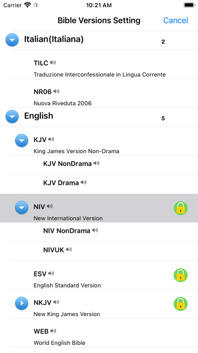 Screenshot #3 pour Italiano Inglese Audio  Bibbia