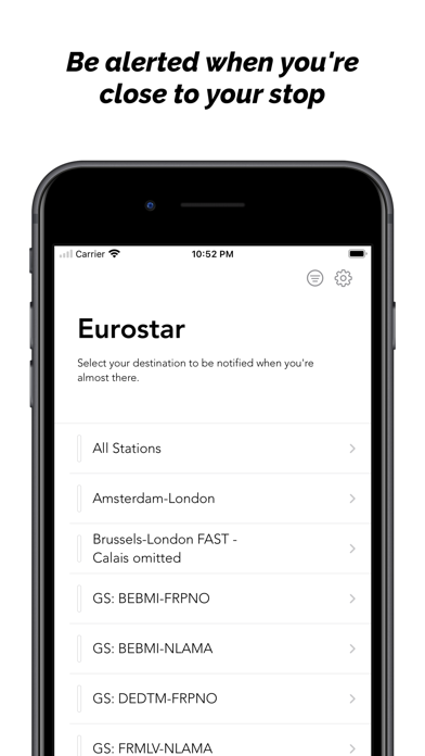 Eurostar Destinations Screenshot