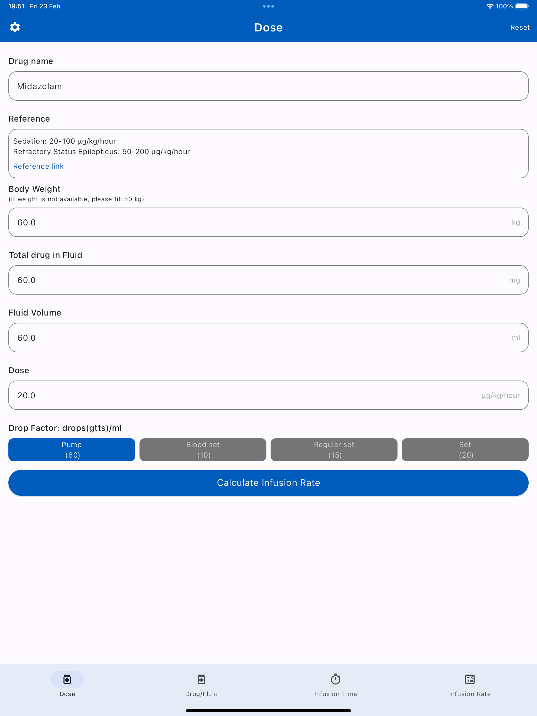 Infusion Calculator (WH)