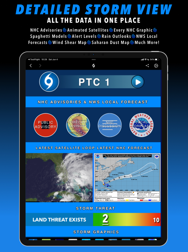 Skärmdump av Hurricane Tracker For iPad