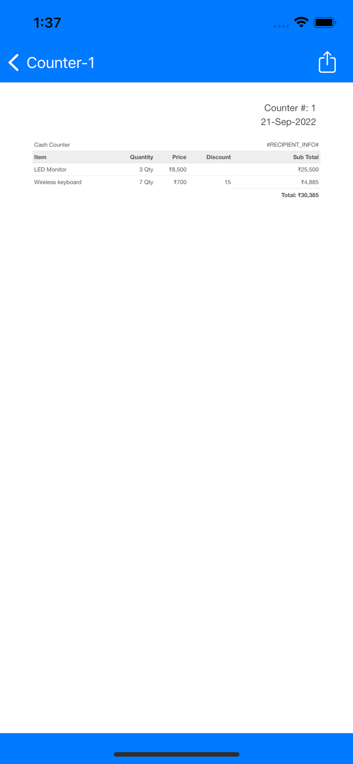 Cash Counter - Easy Invoice