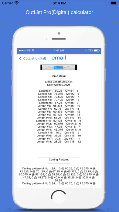 CutList Pro Digital Calculator Screenshot