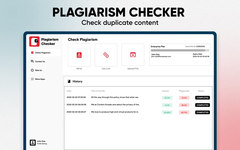 Plagiarism Checker Screenshot