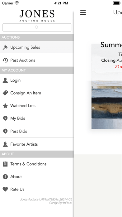 Jones Auctions Screenshot