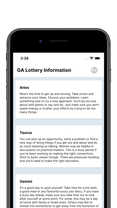 Lottery Results for Georgia Screenshot