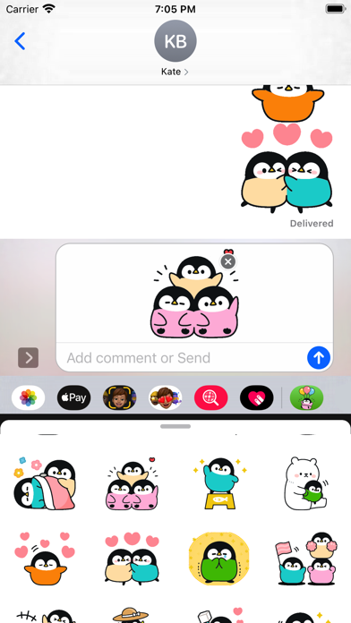Cute Penguin 6 Stickers pack Screenshot
