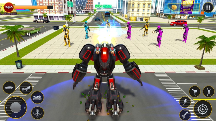 Flying Bat Car Robot Games