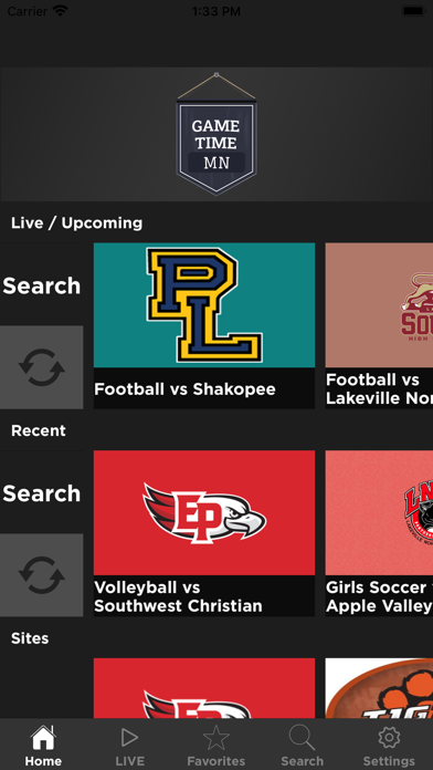 Gametime MN Screenshot