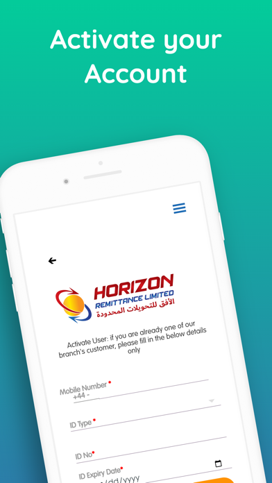 Horizon Remittance Screenshot