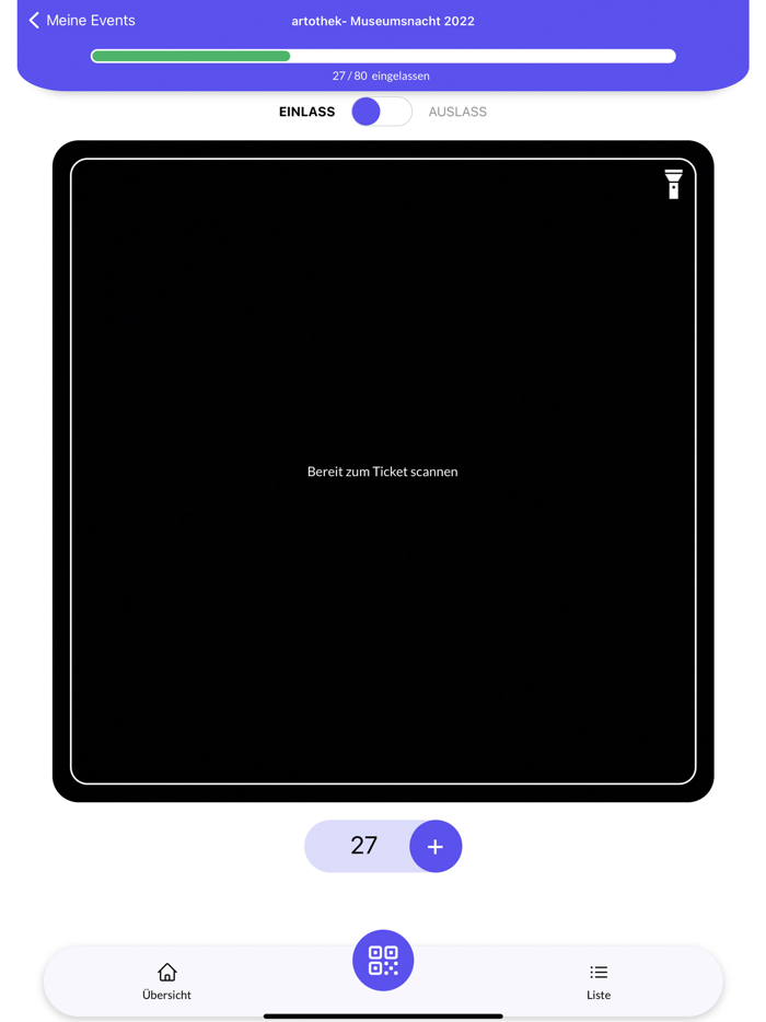 Rausgegangen Ticketscanner