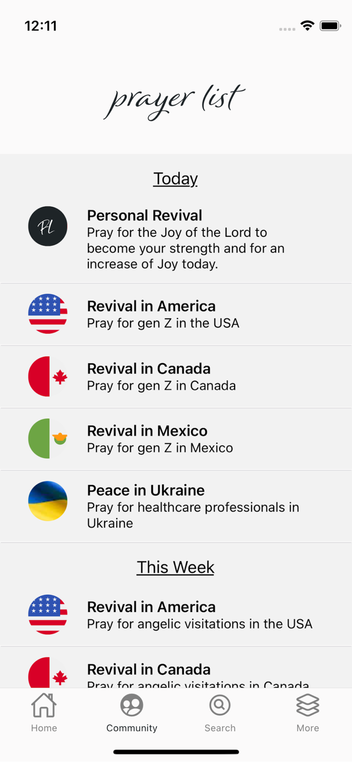 Prayer List - A Prayer App