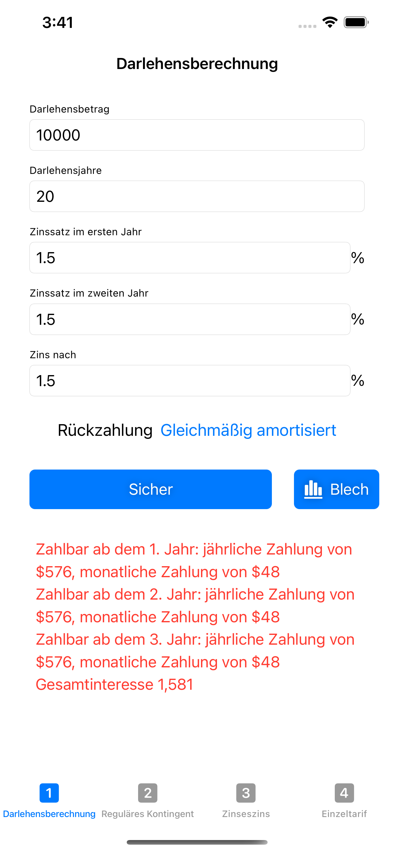 Zinsberechnungshelfer