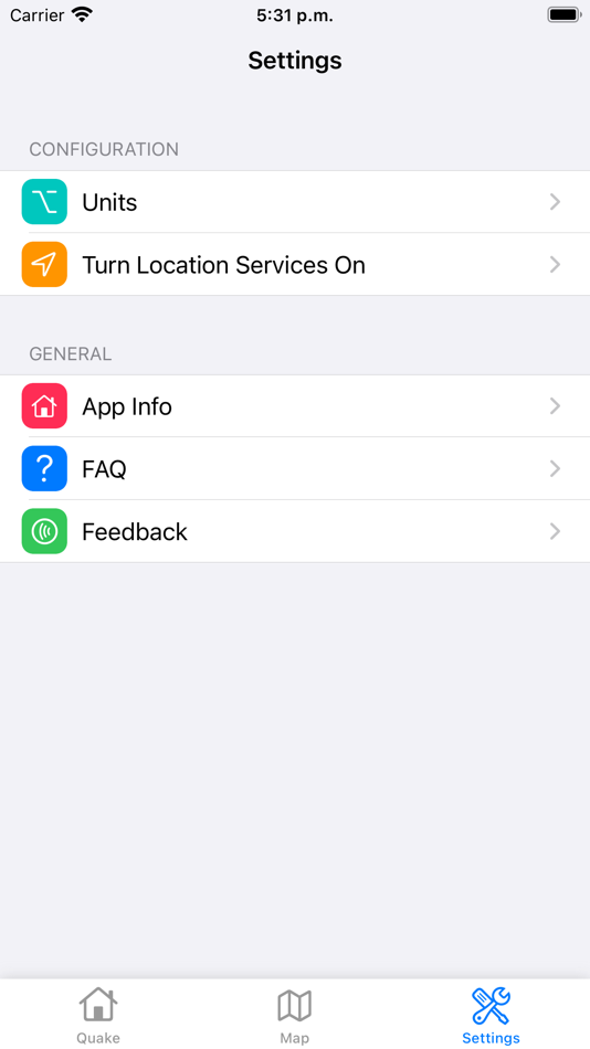 #6. Quake Meter - Earthquake data (iOS) Podle: Laura Zafra
