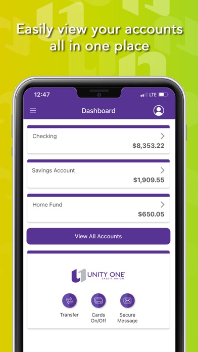 Unity One Credit Union Screenshot