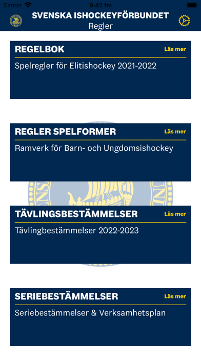 Spelregler för Svensk Ishockey Screenshot
