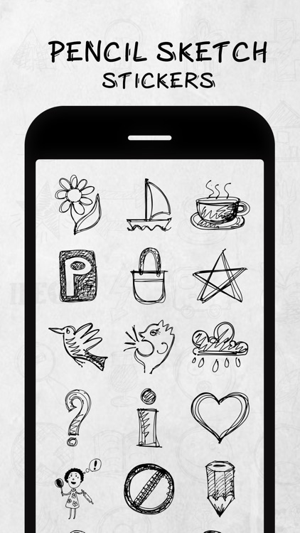 Pencil Sketch Stickers Pack