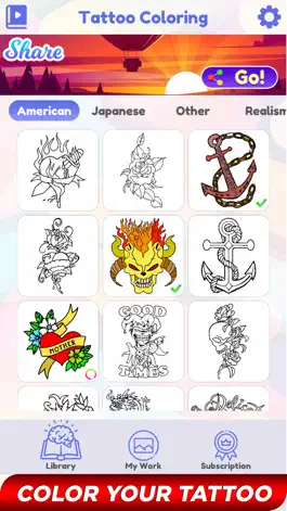 Game screenshot Tattoo Paint By Number Book mod apk