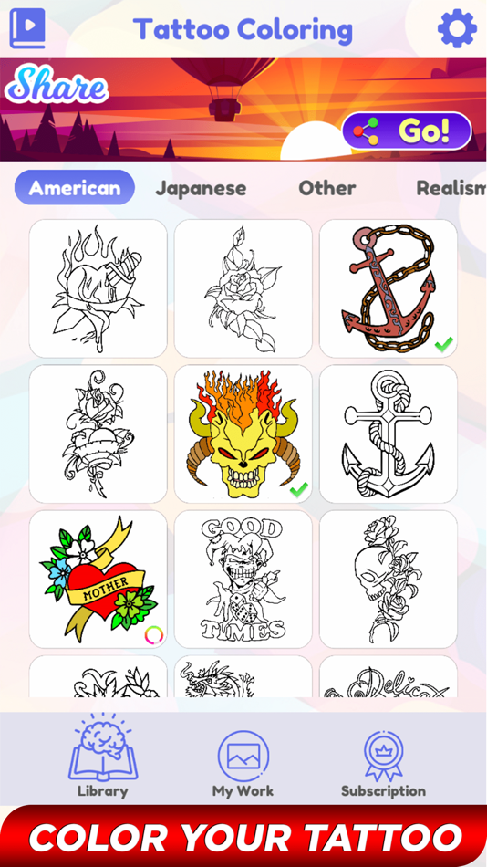 Tattoo Paint By Number Book - 1.3 - (iOS)