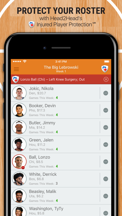 H2H Fantasy Basketball Screenshot