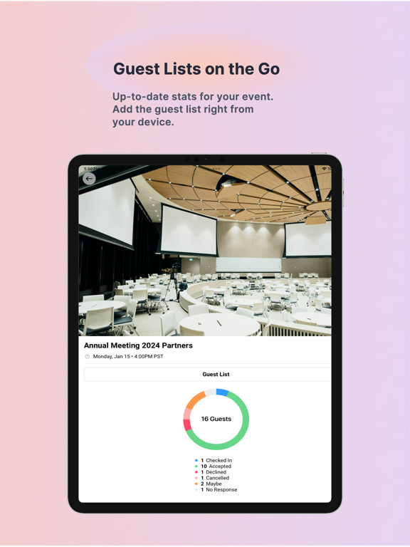 Gatsby Events iPad screenshot 2 - Business app