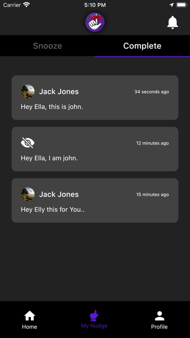NudgeMe. Screenshot