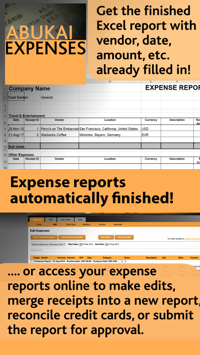 ABUKAI Expense Reports Receipt Screenshot