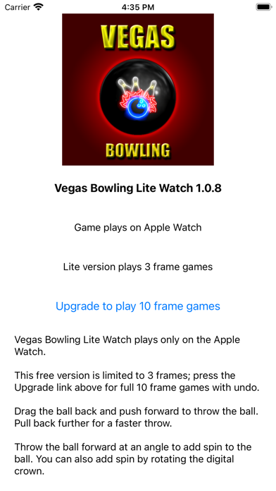 Vegas Bowling Lite Watch screenshot 2