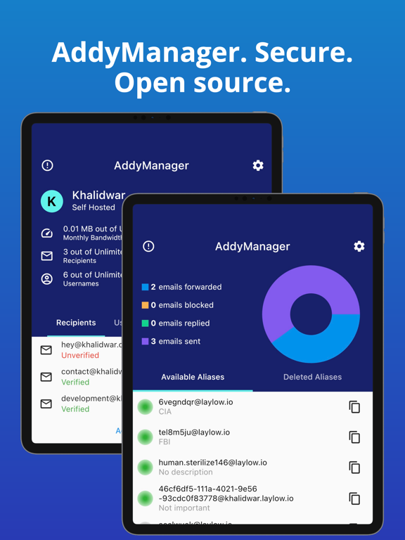 Screenshot #4 pour AddyManager: Addy.io Mobile