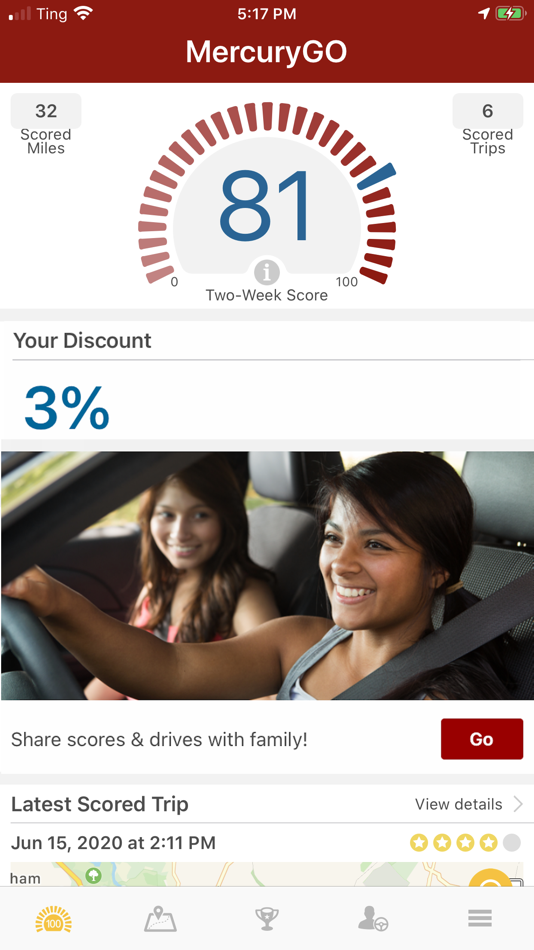 #2. MercuryGO: Safe Driving App (iOS) By: Mercury Insurance Company