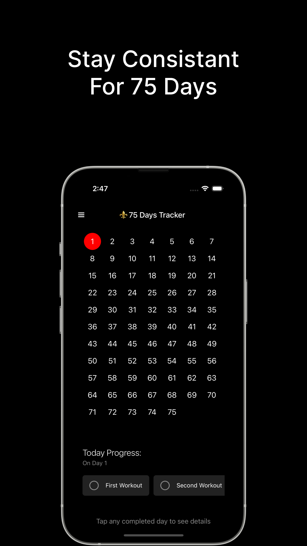 75 Days Challenge : Tracker